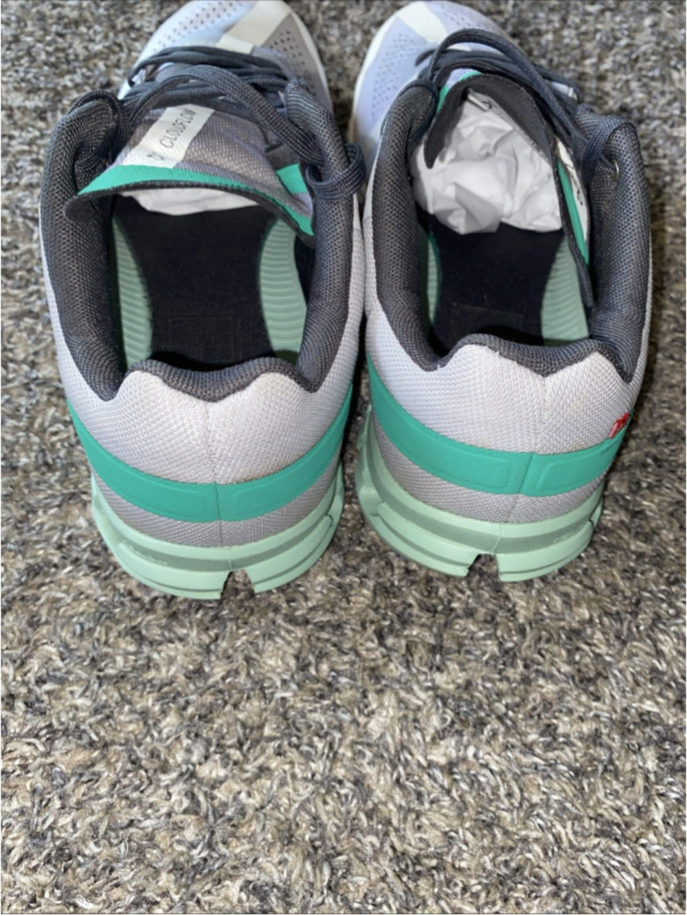 On Cloudflow Womens Size 9.5 Gray Green Athletic Running Walking Shoes Sneakers - Picture 4 of 13